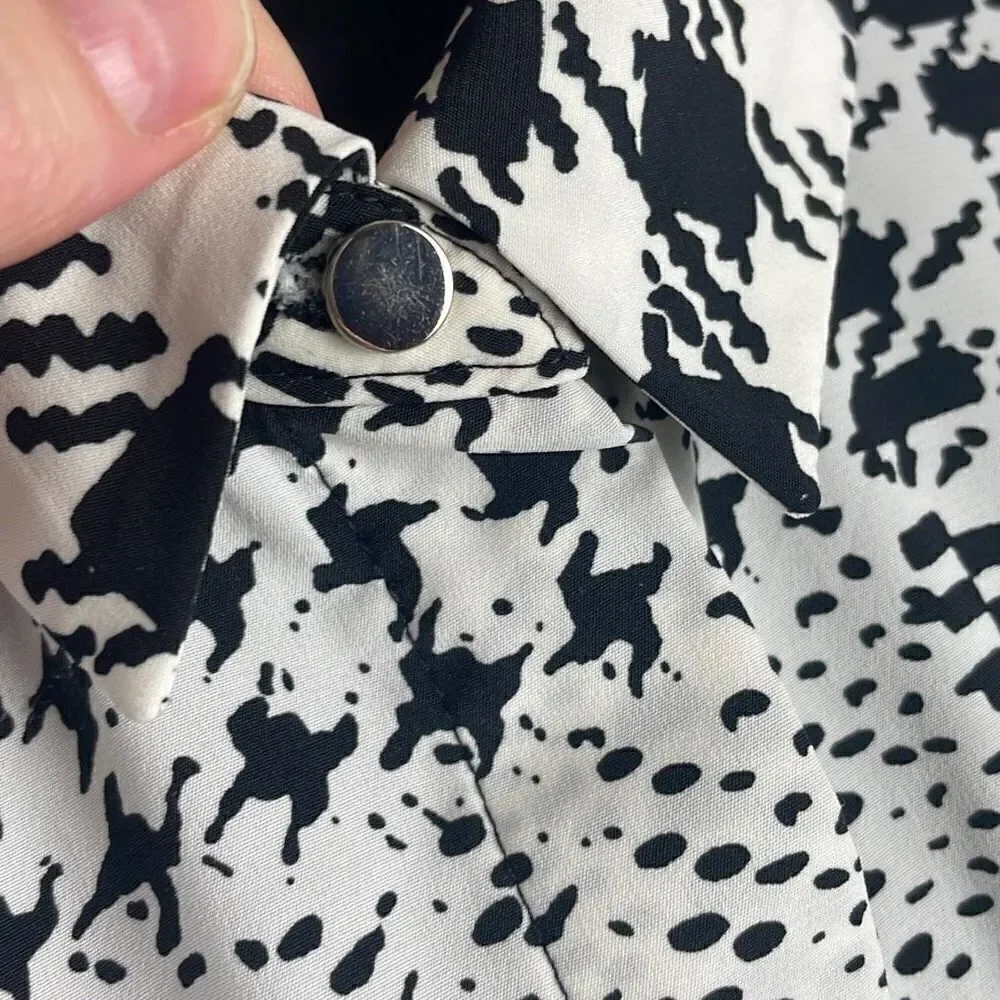 Richard Allen X H&M Houndstooth Plaid Button Front Shirt 2 - Picture 6 of 9